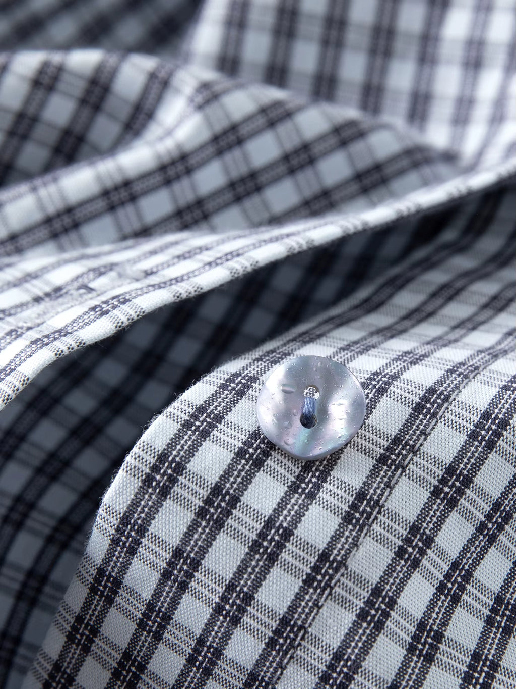 2026 Women Blue White Gingham Shirt Drawstring Waist Short Blouse Soft Cotton Cropped Long Sleeve Top for Coffee Date Style