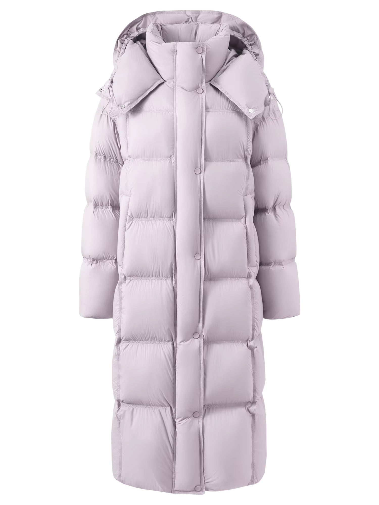 Winter New Women's Long Puffer Down Coat with Hood Two-Tone Color Block Thermal Insulated Jacket Heavy Warm Outerwear