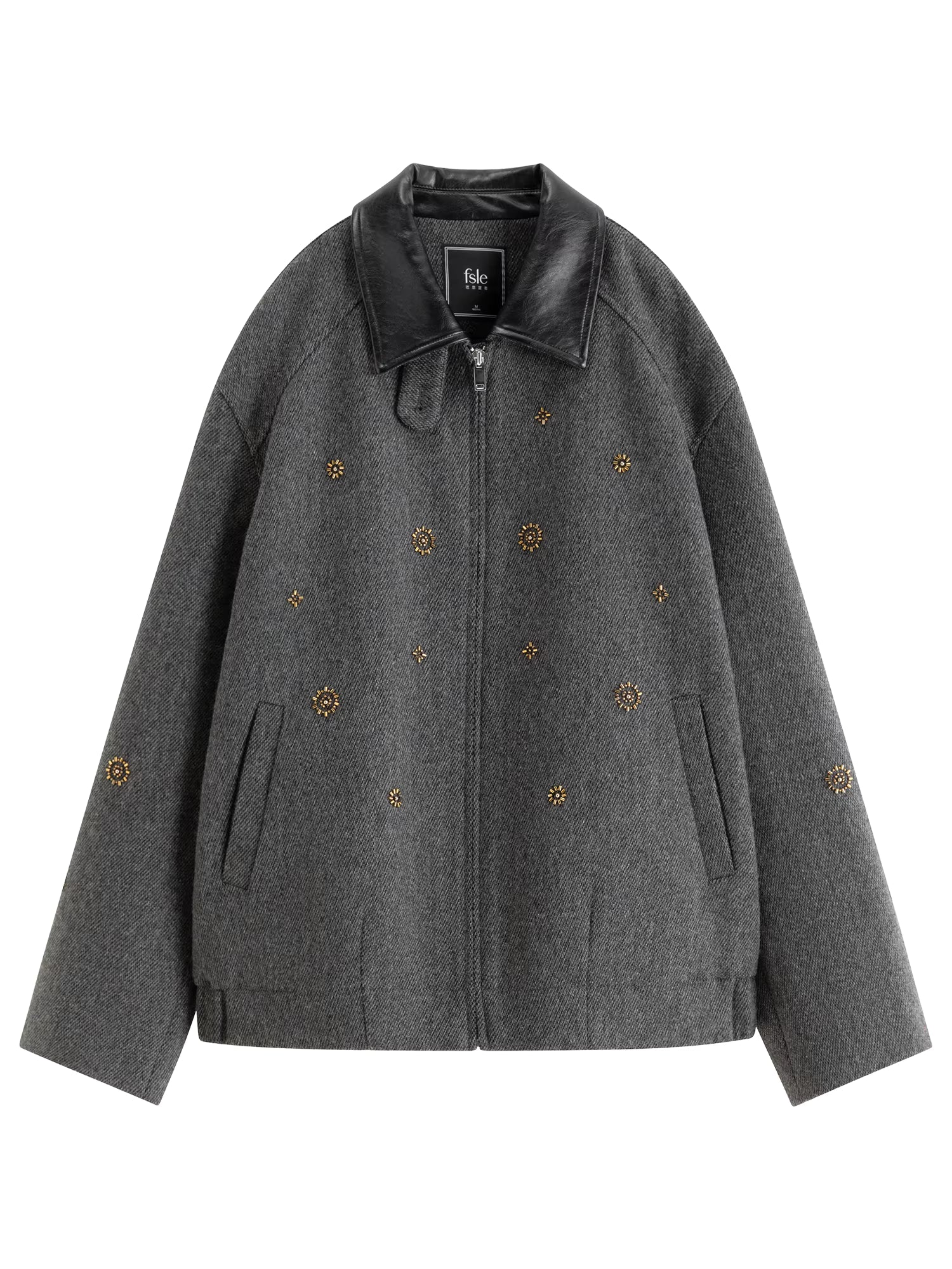 【Premium Series】Wool Embroidery Patchwork Tweed Coat Women 2025 Winter New Jacket Turn Down Collar