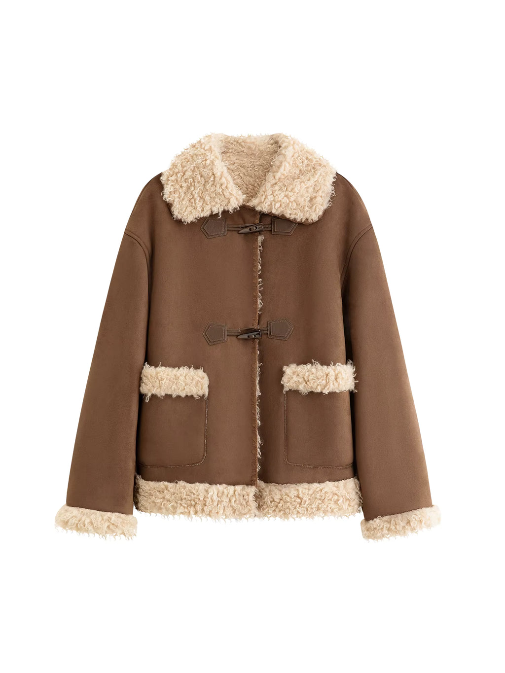 Retro Design Suede Lambskin Coat for Women Winter 2025 New Imitation Fur Jackets Warm American Style Leisure Loose