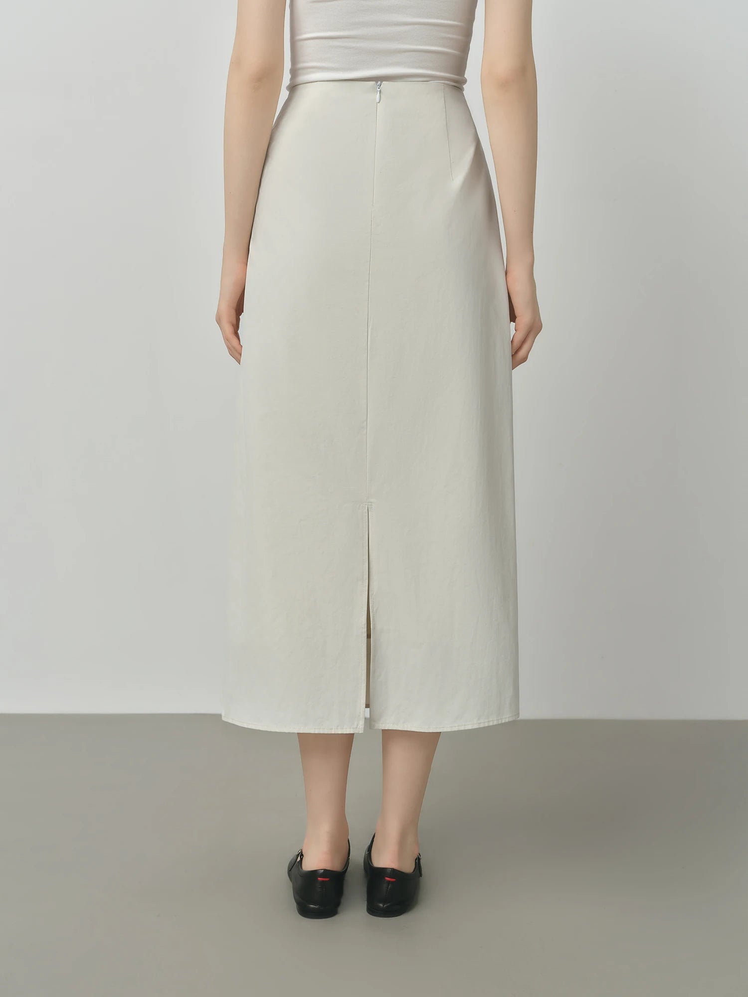 FSLE 2025 Women's High Waist A-Line Skirt - Irregular Hem Office Elegant Long Midi Autumn Textured Design with Loose Fit