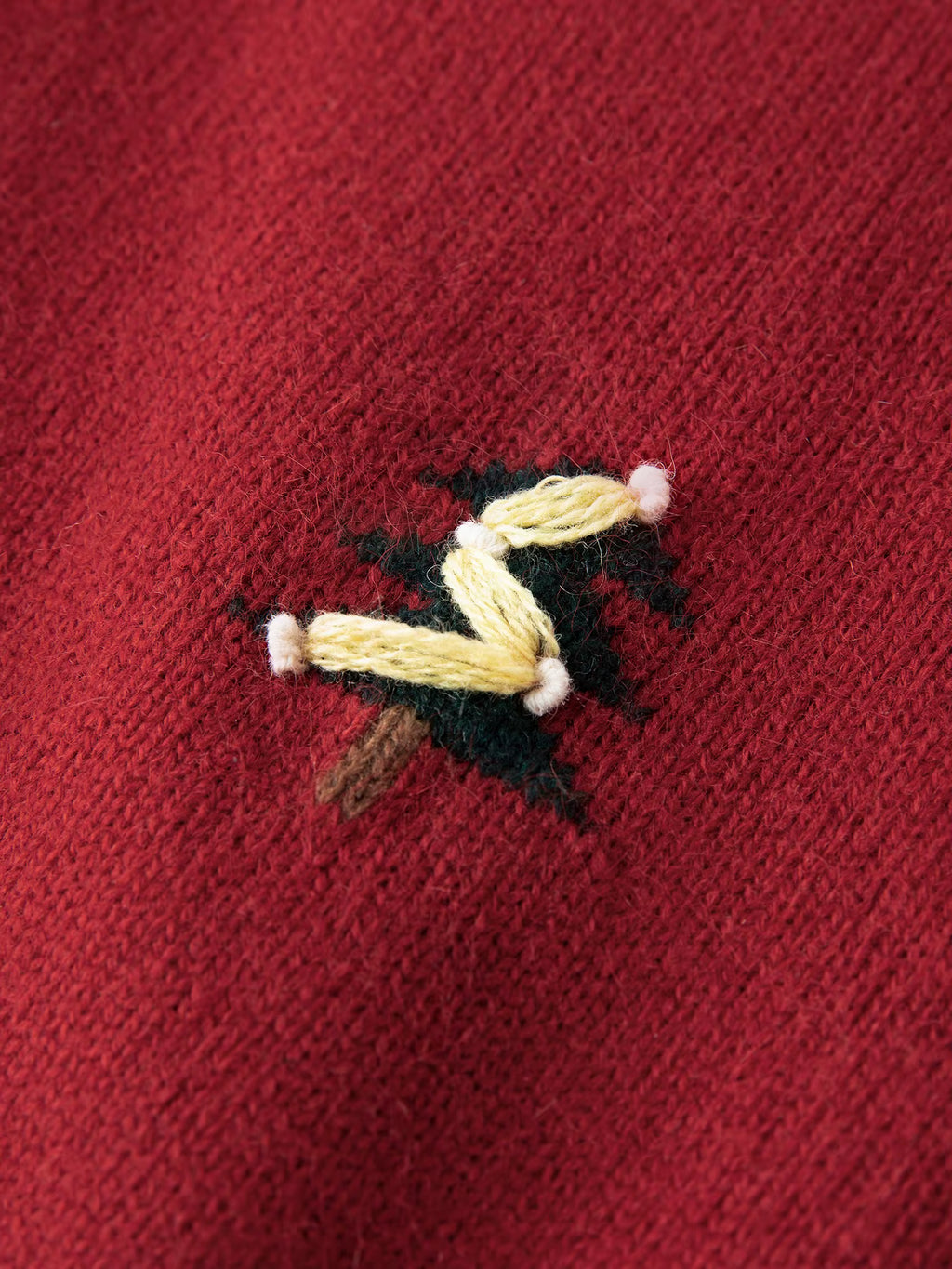 2025 Women's Red Christmas Block Embroidered Round Neck Vintage Knit Sweater Coat Cozy Holiday Party Pullover Casual Fit