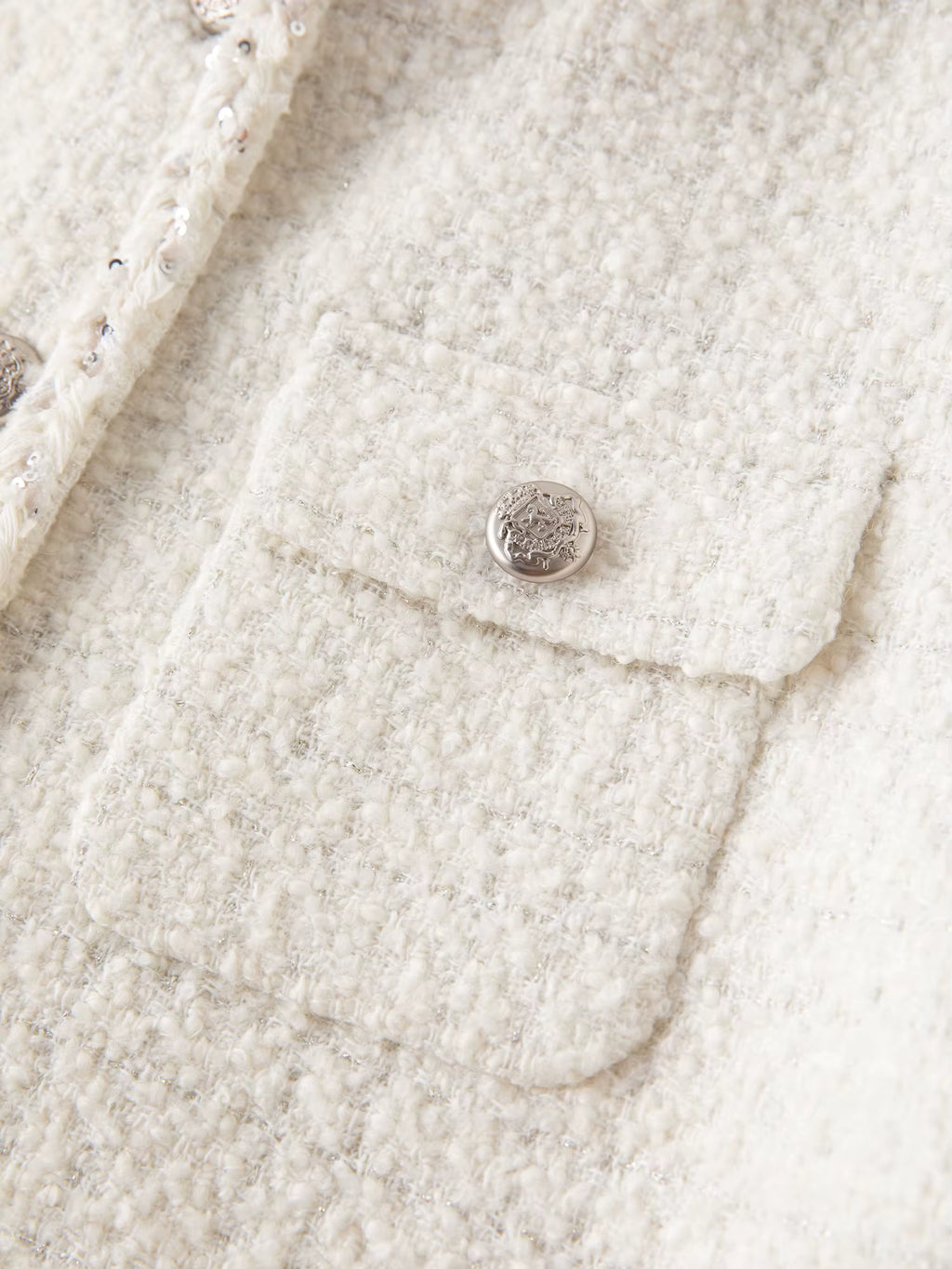 Autumn Winter 2025 Women's Embellished Tweed Jacket - Heavy Craft Lace Trim & Braided Detail Casual Elegance Outerwear