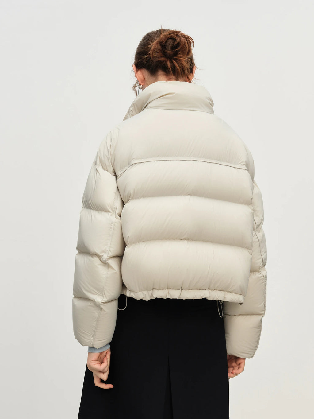 Winter 2025 Women Cloud-Like Puffer Coat - Stand Collar Short Down Jacket Lazy Chic Style Glossy Finish for Casual Comfort