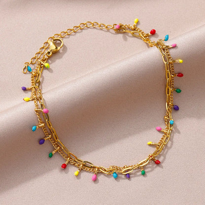 Stainless Steel Bead Chain Anklets for Women Accessories Gold Color Ankle Bracelet Waterproof Anklet Summer Beach Boho Jewellery