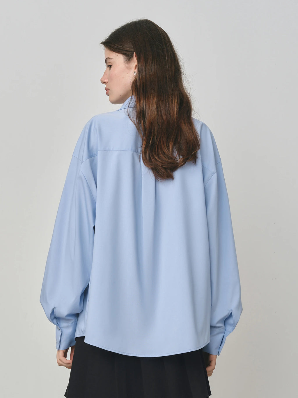 FSLE Autumn 2025 Women's French Inspired Blouse - Ruffle Trim Tie Front Loose Fit Shirt Collar Top Soft Blend Daily Wear