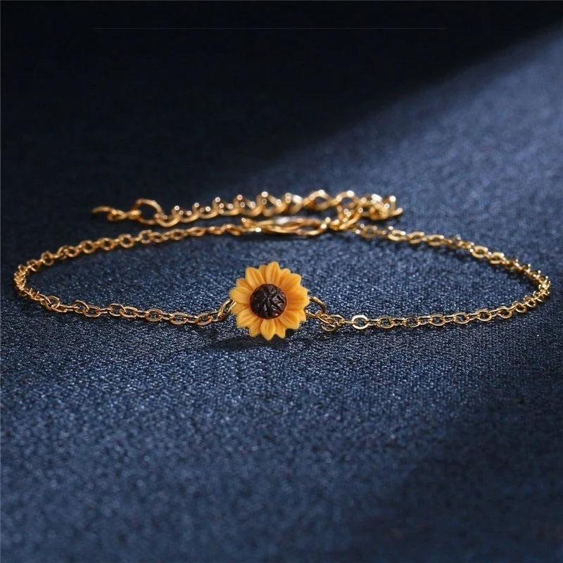 5pcs/lot Jewellery Set Women Sunflower Accessories Set Necklace/Earrings/Ring/Bracelet  Jewelry Sets for Women Girls Gifts