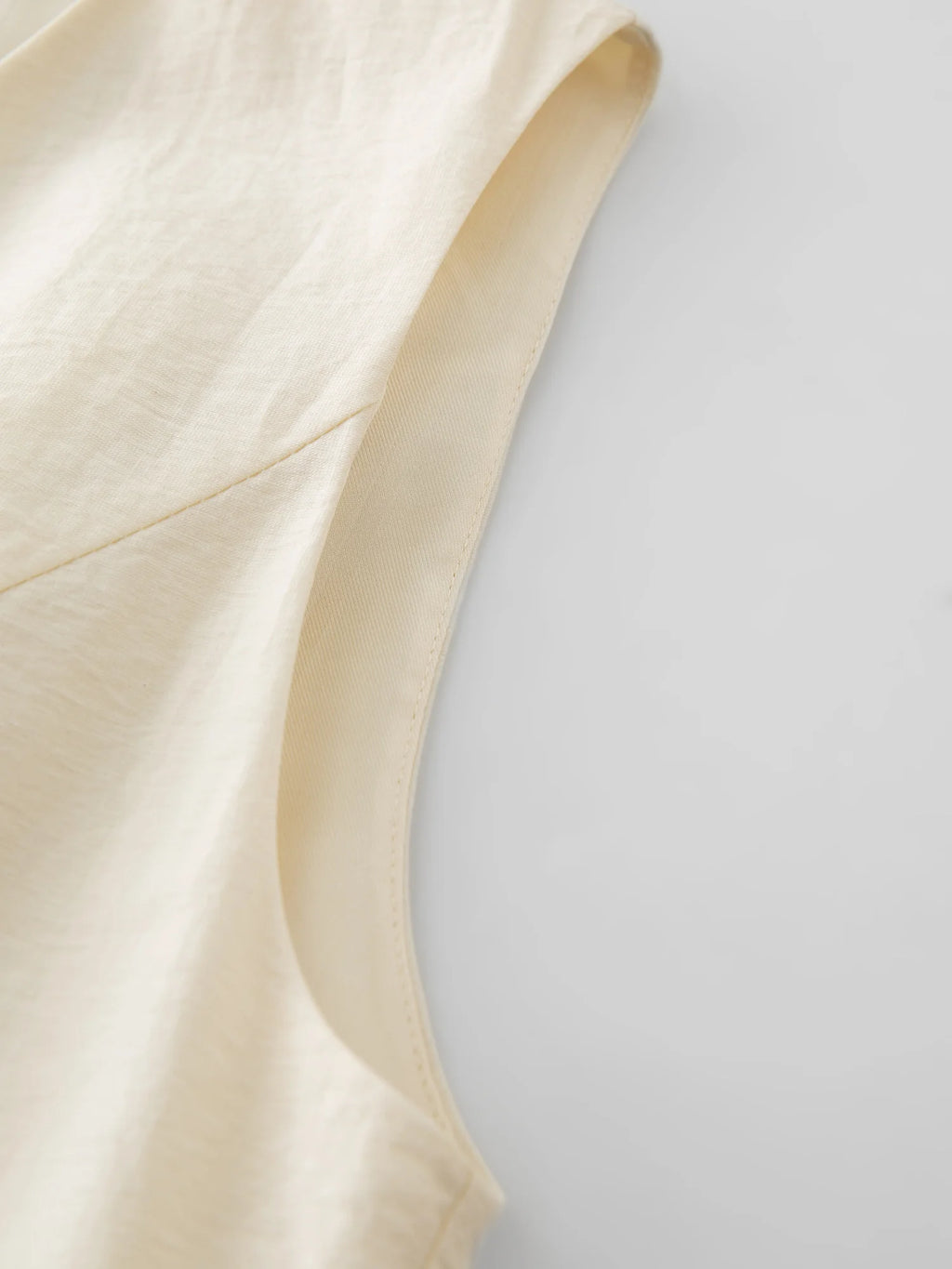 ZIQIAO Linen Material Design Waist Dress Women 2025 Summer New Temperament Slim Vest Dress