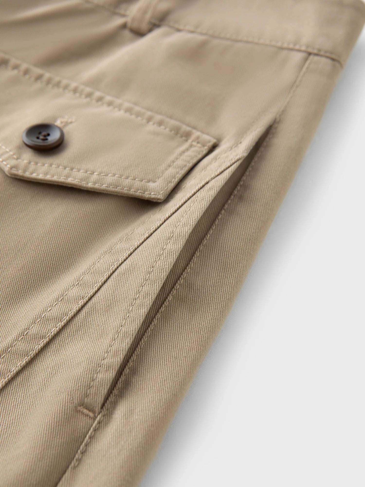 FSLE 2025 Women's Khaki Pants - Straight Leg Cotton Trousers Autumn Relaxed Fit Casual Vintage Style with Retro Design