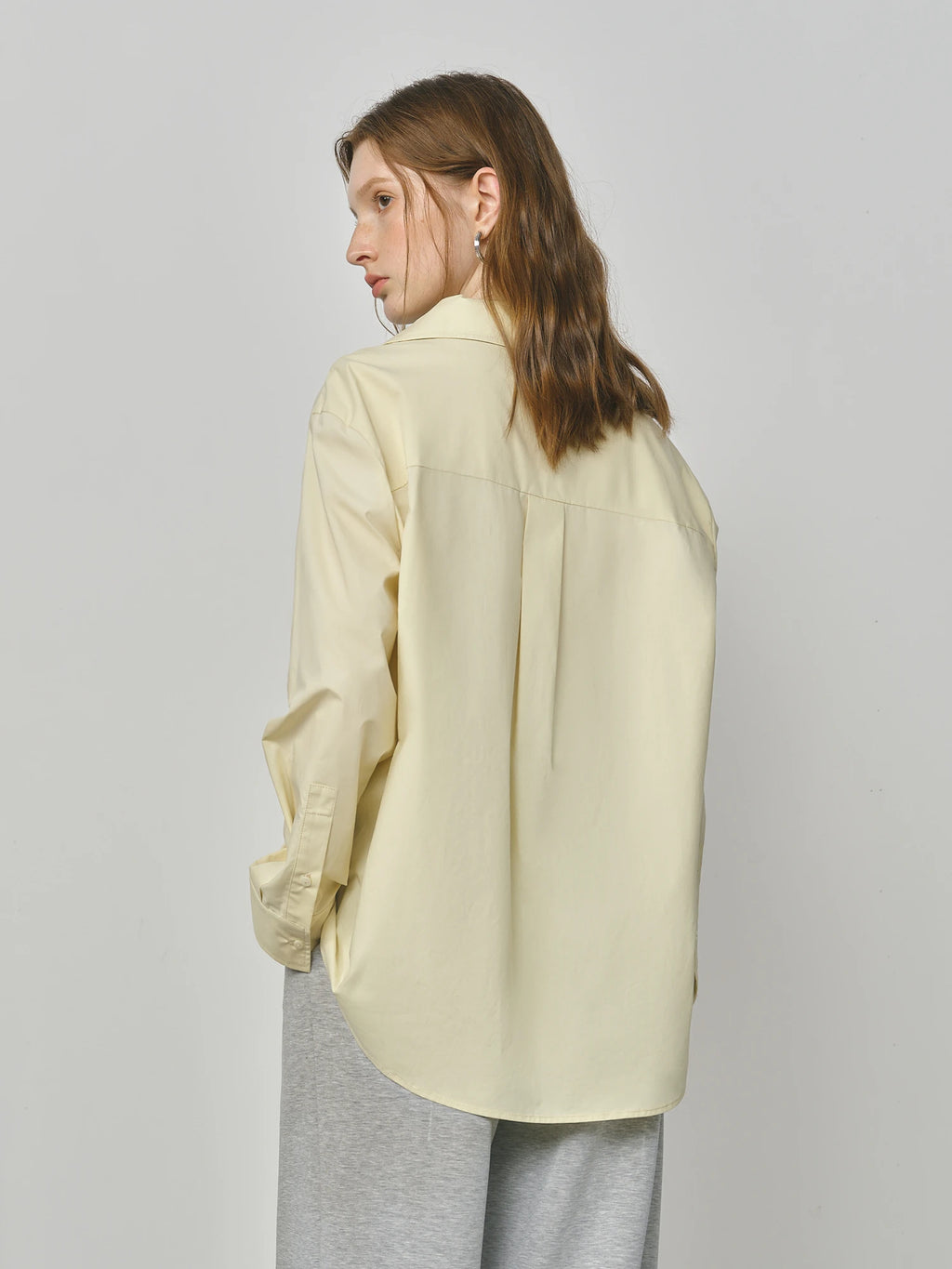 FSLE 2025 Women's Color Block False Two-Piece Shirt - Pullover Office Casual Blouse Autumn Loose Fit Top with Layered Design