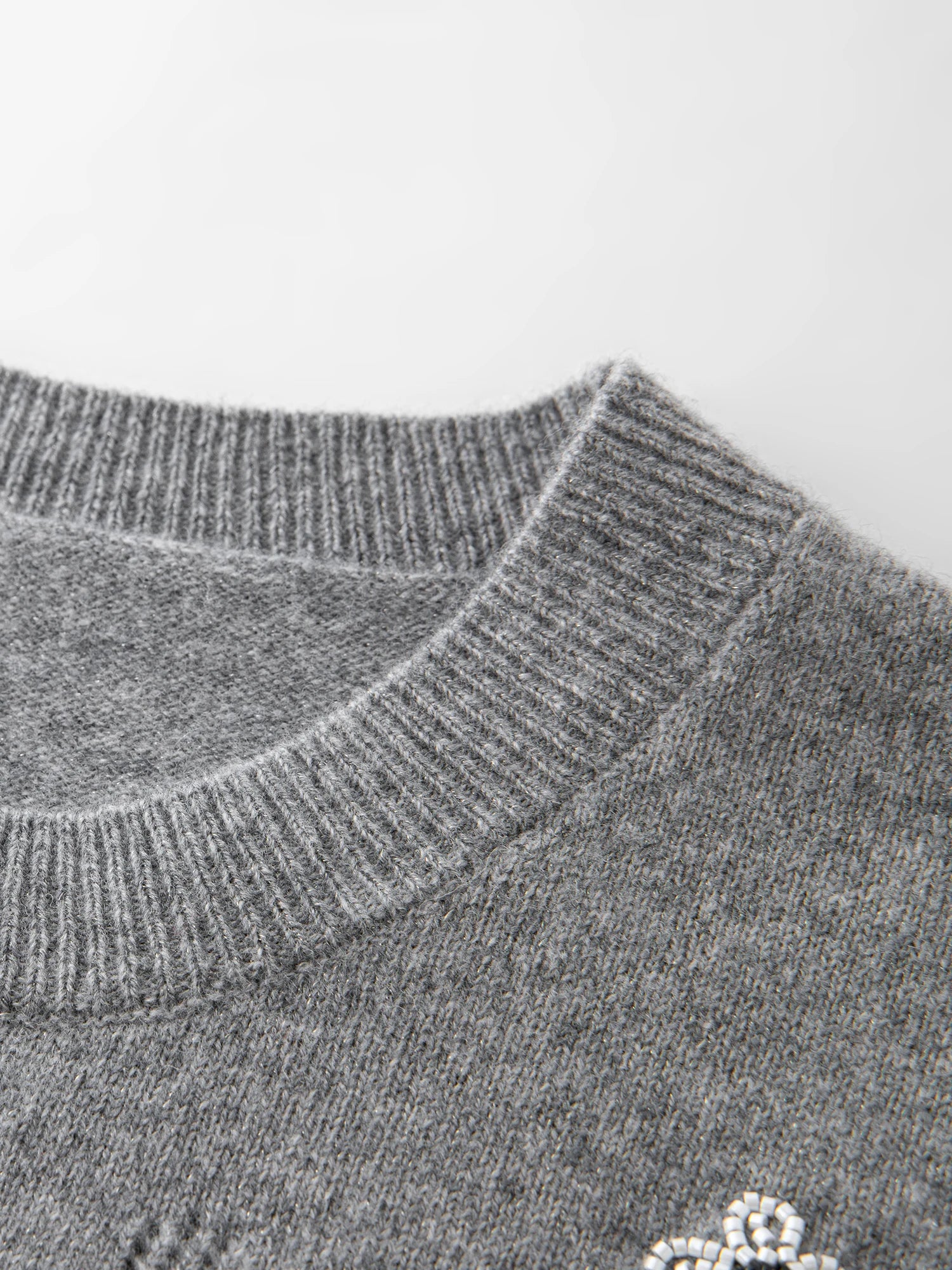FSLE Women's Cute Fresh Wool Knit Sweater 2025 Autumn Winter New Style Round Neck Long Sleeve Chic Pullover Top for Casual Wear