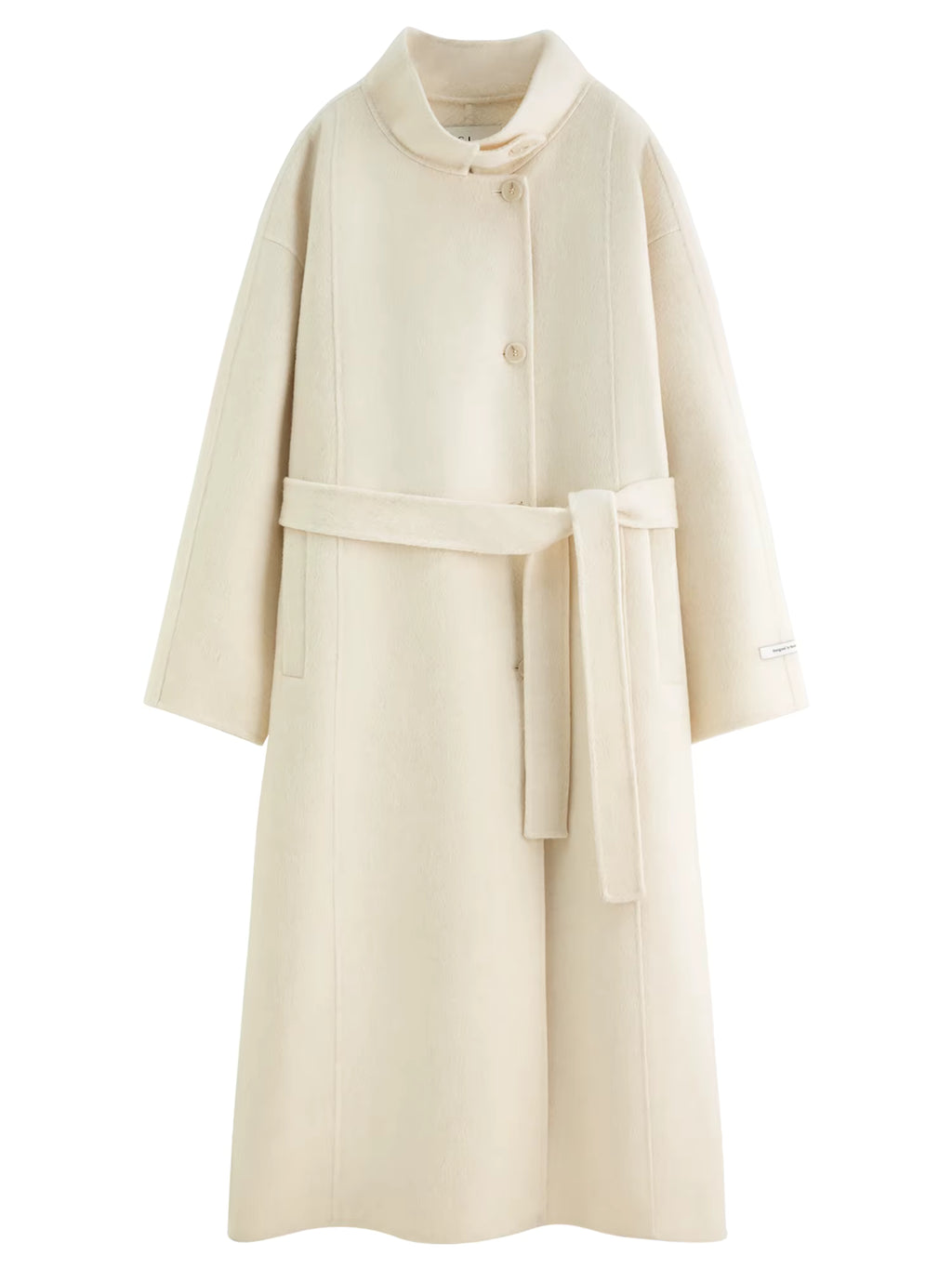 2025 New Women's Elegant Stand Collar 100% Wool Double-Faced Long Coat Diamond-Shaped Tailoring Autumn Winter Outerwear