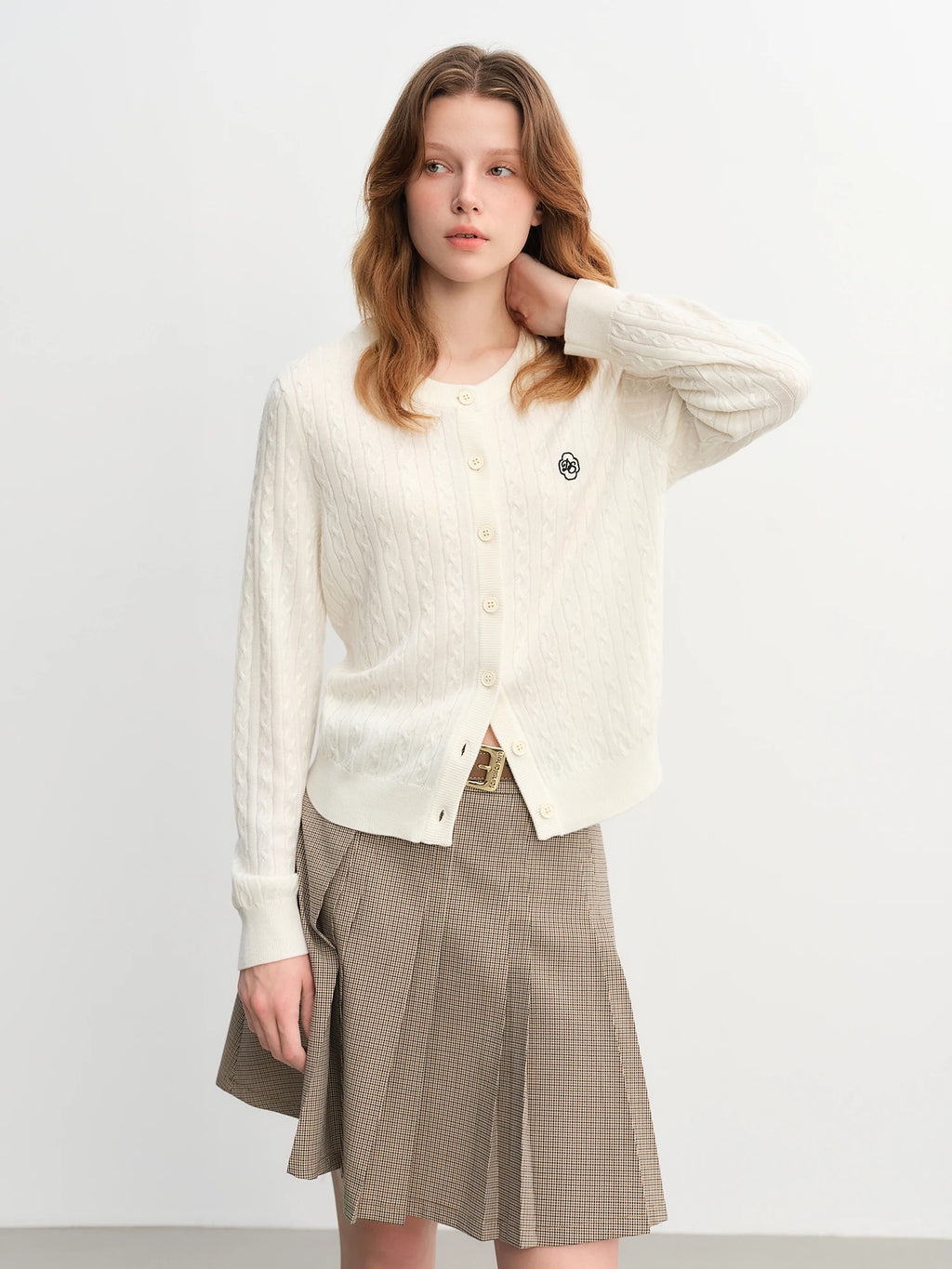 DUSHU 2025 Women's Cable Knit Cardigan - Cloud Knit Multi-Color Boho Chic Lightweight Office Casual Fall Layering Staple