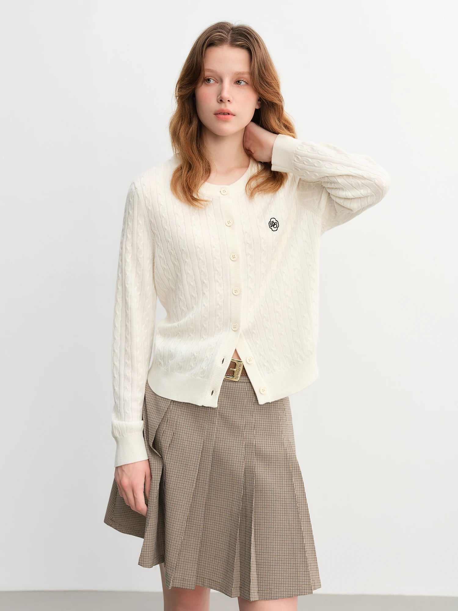 DUSHU 2025 Women's Cable Knit Cardigan - Cloud Knit Multi-Color Boho Chic Lightweight Office Casual Fall Layering Staple