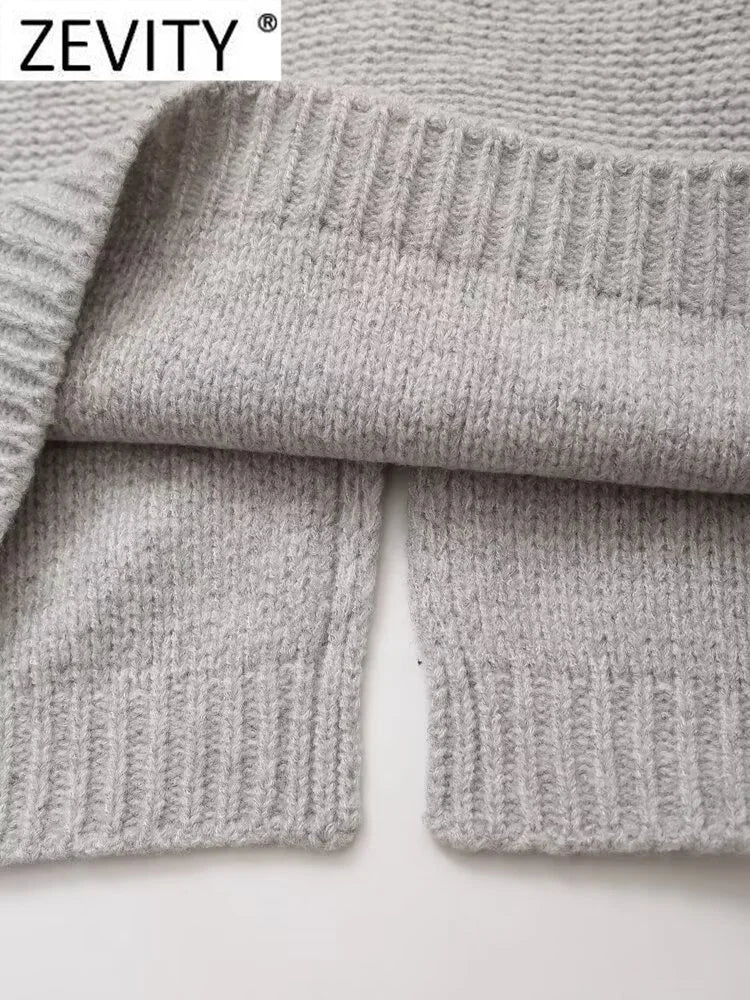 Zevity New Women Fashion Sleeveless Back Bow Tied Design Short Knitting Vest Sweater Female Chic Waistcoat Pullovers Tops SW6257