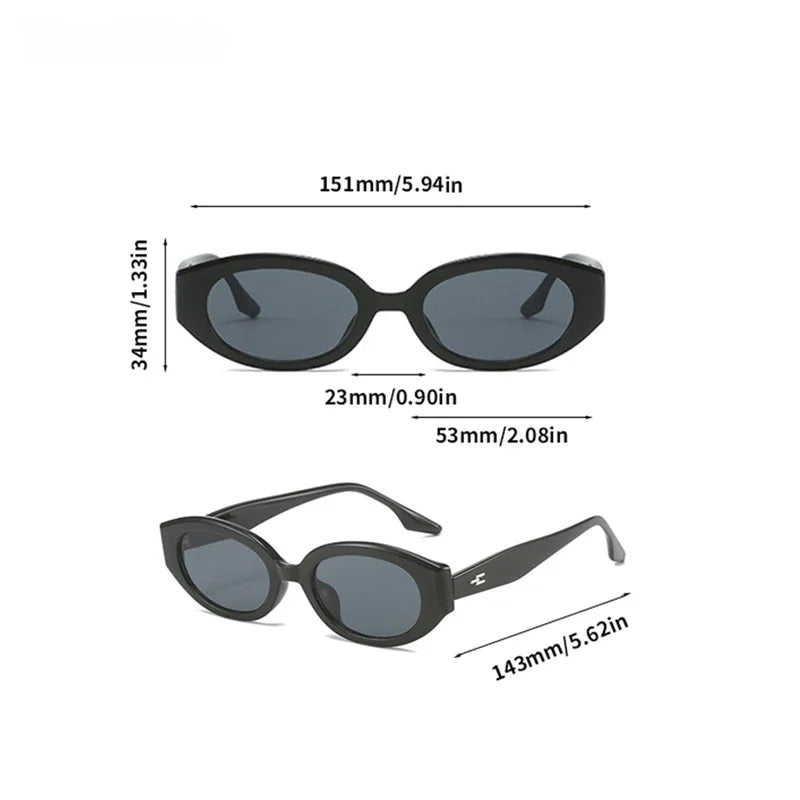 Vintage Oval Sunglasses Women Fashion Retro Female Sun Glasses New Trendy Luxury Brand Designer UV400 Lady Shades Eyewear Lentes