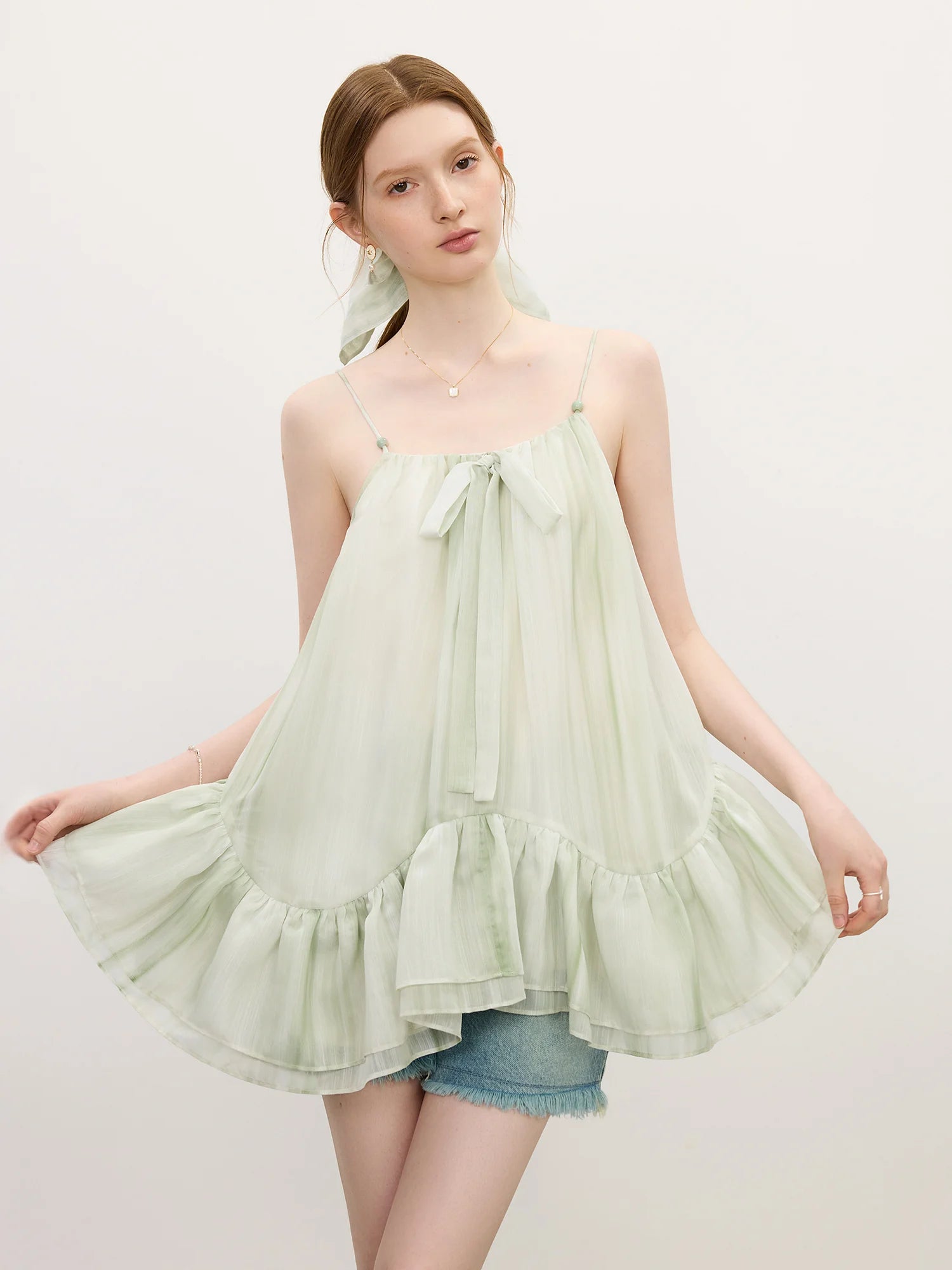FSLE 2025 Summer Textured Shell - Adjustable Fit Resort Style Strappy Top Office to Beach Wear
