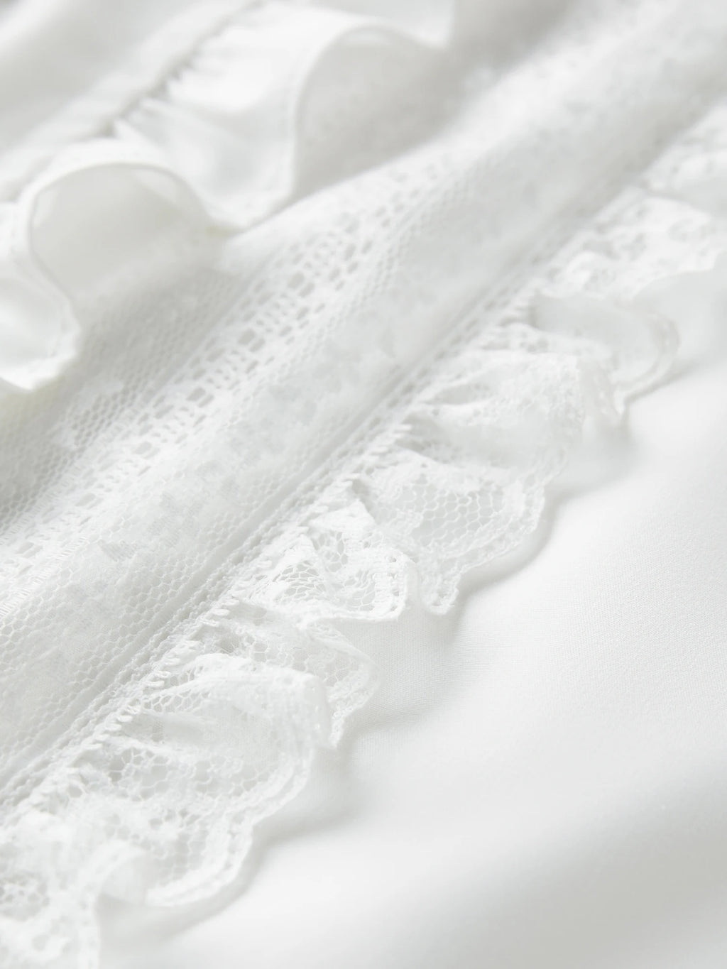 FSLE French Style Elegant Romantic Ruffled Lace White Shirt Women's Winter 2025 New Shirt