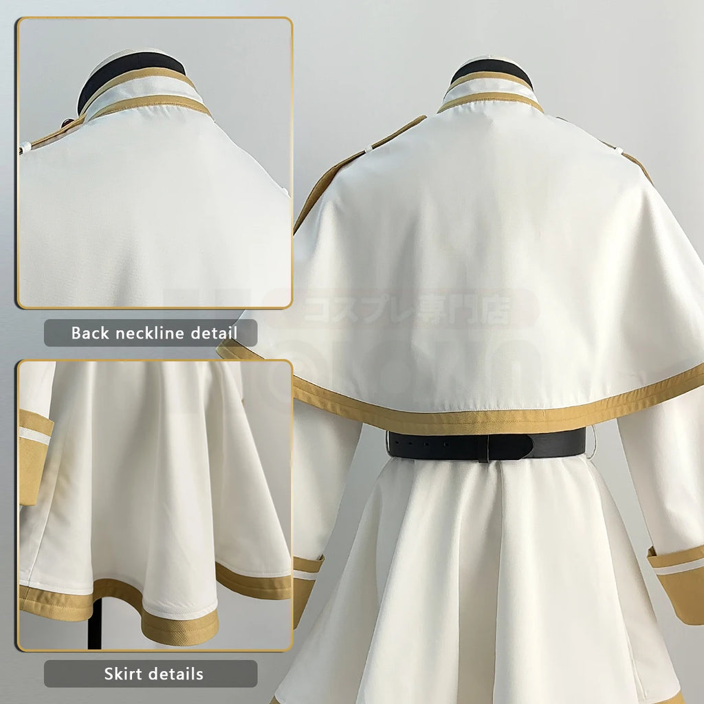 HOLOUN Frieren Beyond Journey's End Anime Frieren Cosplay Costume Shawl Cloak Dress Wig Grey Ponytail Rose Net Christmas