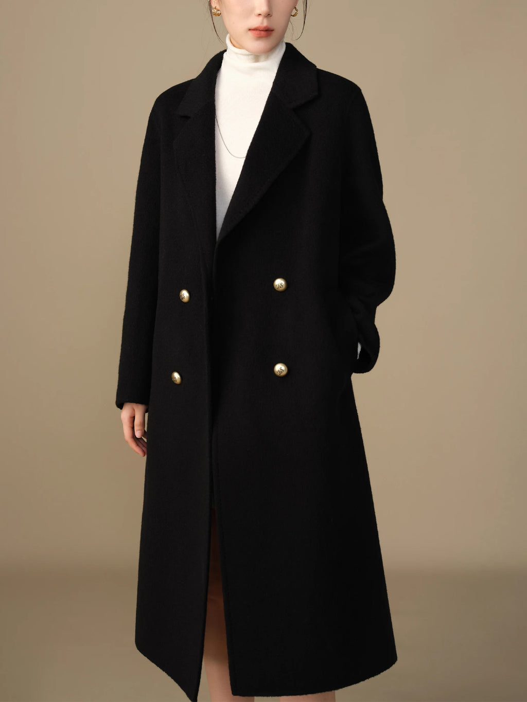 DUSHU Texture Woolen Coat 2024 Winter New Item High-end Yak Fur Women Casual Loose Women Woolen Coats 24DS84269