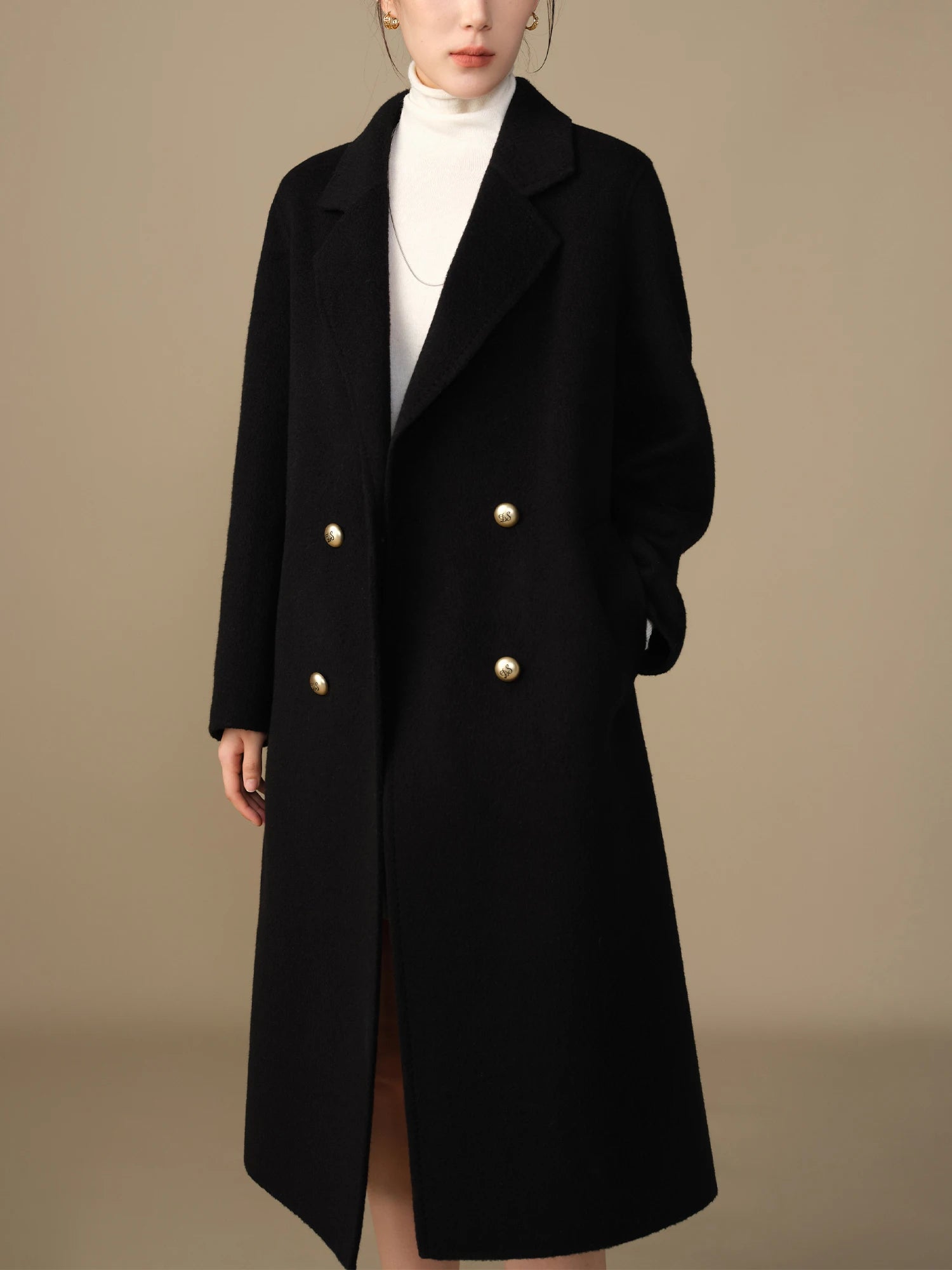 DUSHU Texture Woolen Coat 2024 Winter New Item High-end Yak Fur Women Casual Loose Women Woolen Coats 24DS84269