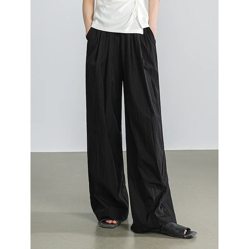 TOYOUTH Women Wide Leg Pants 2024 Summer New Wrinkle Casual Japanese Lazy Mountain Pants Versatile Yamamoto Casual Pants