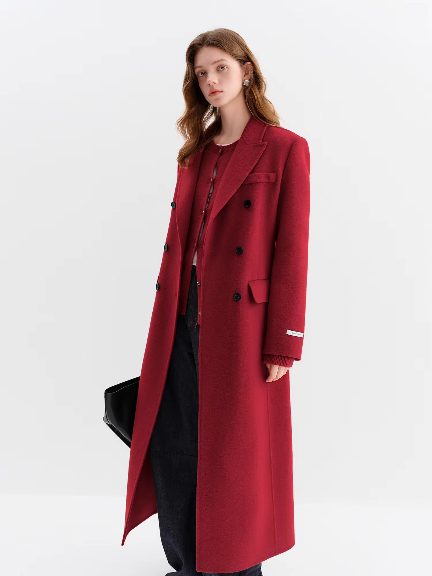 Women Tailored Coat with Double-Faced Tweed Oversized Flattering Silhouette Premium Wool Outerwear 2025 Winter New Arrival