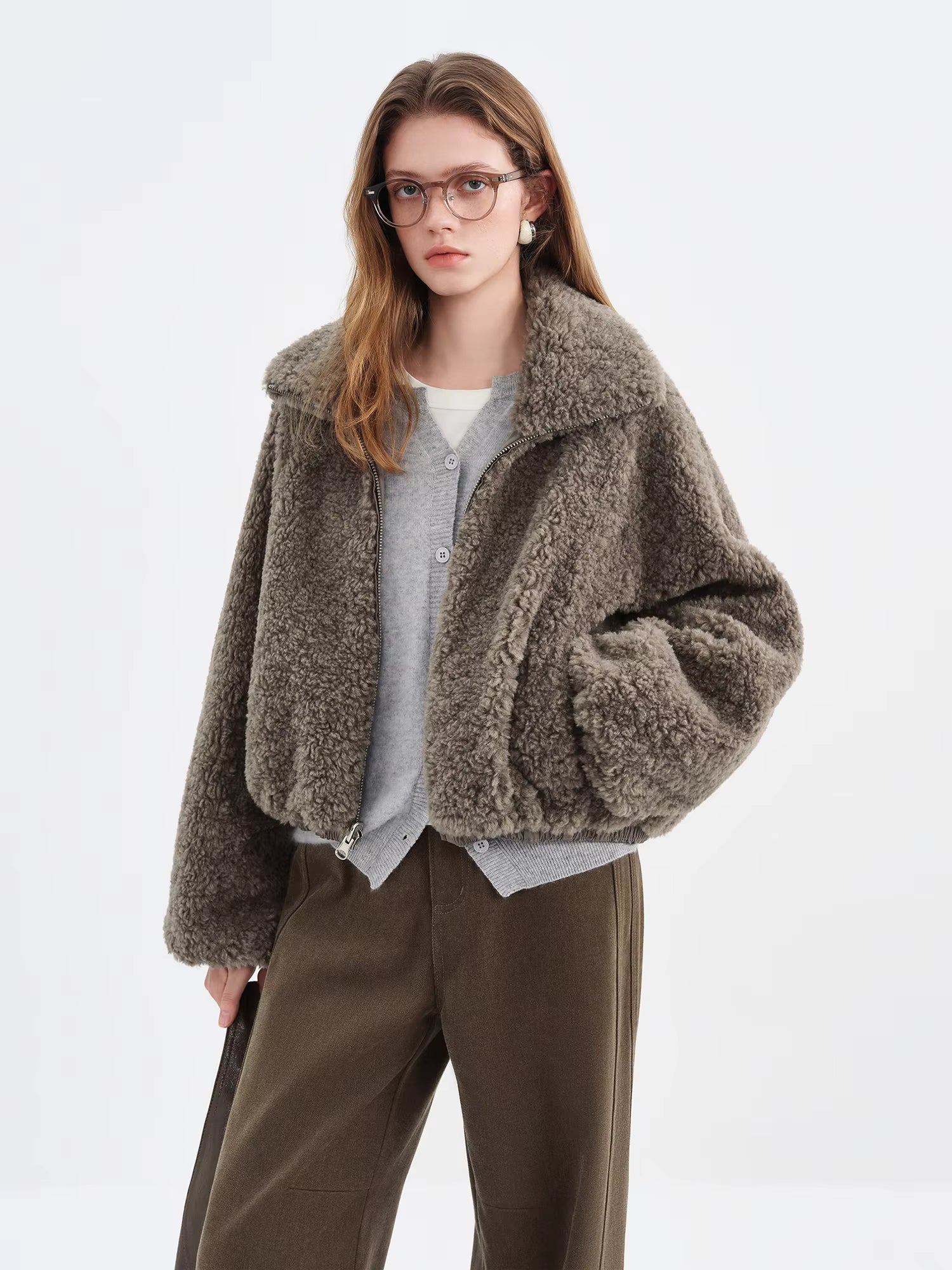 Cropped Fur Coats Women Turn Down Collar New Korean Style Loose Fit Reversible Fur Top Streetwear Chic Simple Stylish