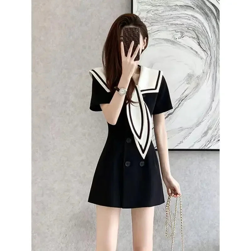 Black Short Women's Dress Mini Female Dresses Curvy Vintage One-piece 2024 Fashion G Korean Style Elegant Luxury Sensual Sexy X
