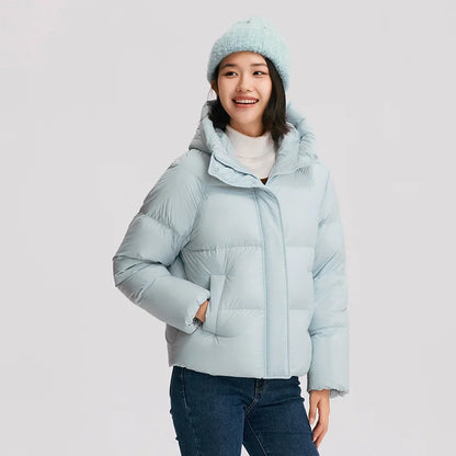 Semir Down Jacket Women Solid Color Loose Versatile 2024 Winter New Three-Proof Hooded Puffer Coat Down Jacket