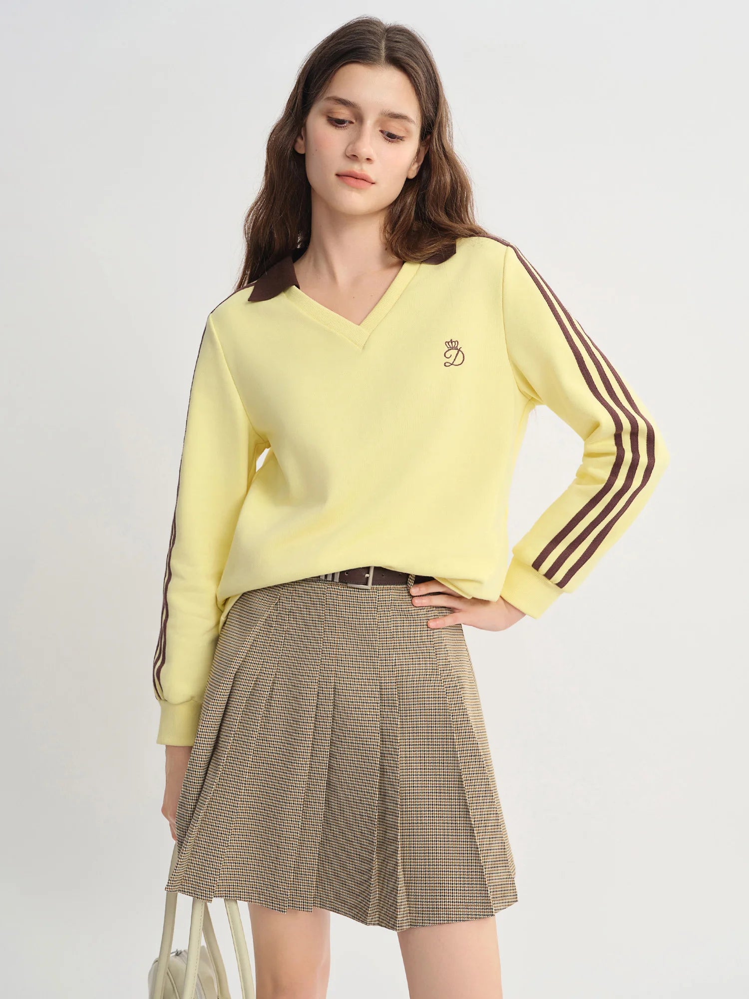 DUSHU Plus Size Women's [Banana Milk] American Retro Hoodie Spring Autumn New Arrival 2025 Casual Versatile Top Hoodies