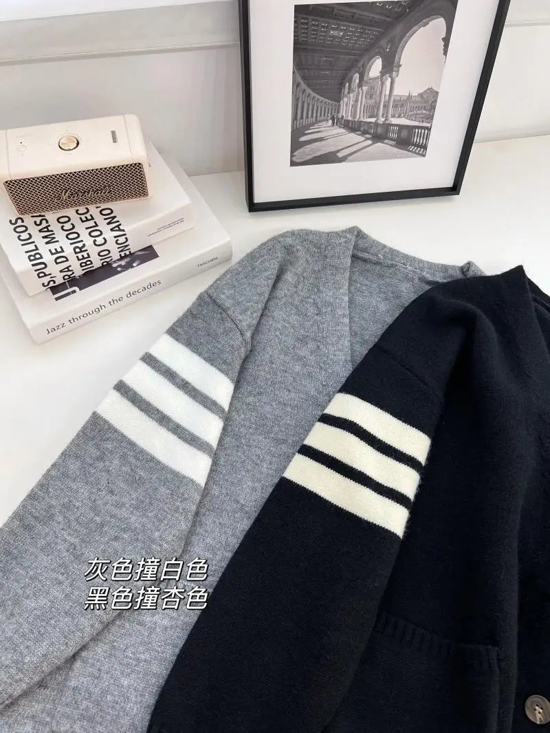 2024 Spring and Autumn New Women's Wear Korean Drama Lazy Style Knitted Cardigan Loose Soft Sweater