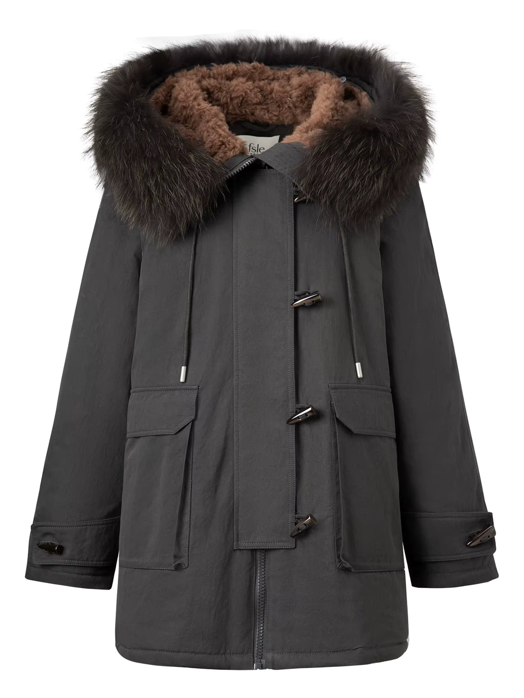 Raccoon Dog Fur-Lined Collar Parka Mid-Length Down Jacket for Women Winter 2025 New Arrival Keep Warm Khaki Down Coat