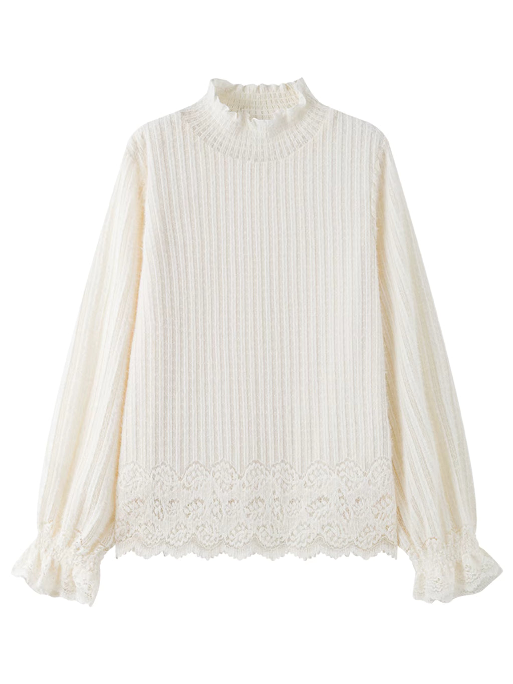 &nbsp;Gentle Bottoming T-shirt Women 2025 Autumn and Winter Wear Pullovers Wear Fairy Lace Top Loose All-match Elegant Ladies