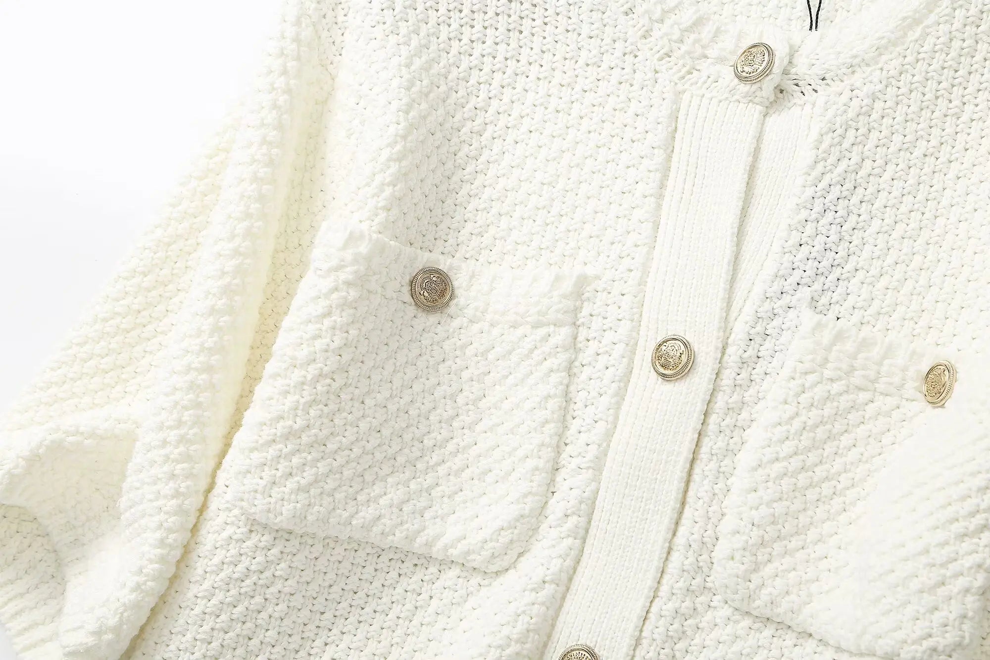 Ethereal MD 2023 women's autumn new style of small fragrance texture knitted cardigan short coat