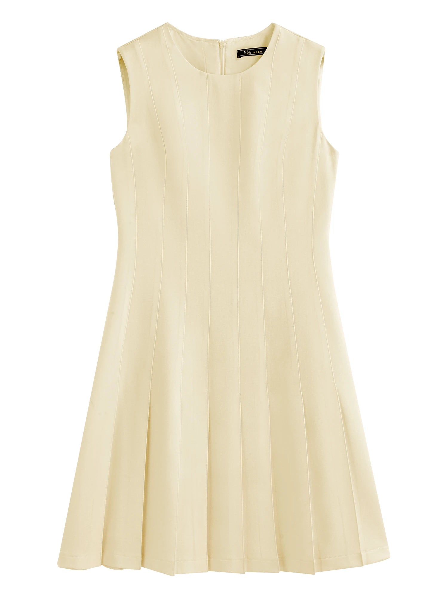 FSLE【Premium Series】Minimalism Old Money Style Acetate Sleeveless Vest Pleated Dress For Women 2025 Summer New Arrival Dress