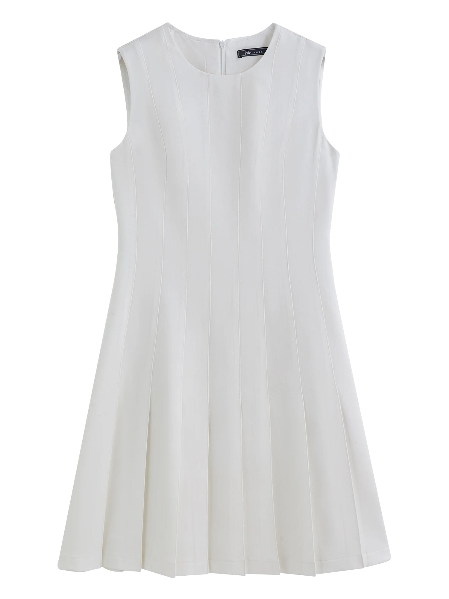 FSLE【Premium Series】Minimalism Old Money Style Acetate Sleeveless Vest Pleated Dress For Women 2025 Summer New Arrival Dress