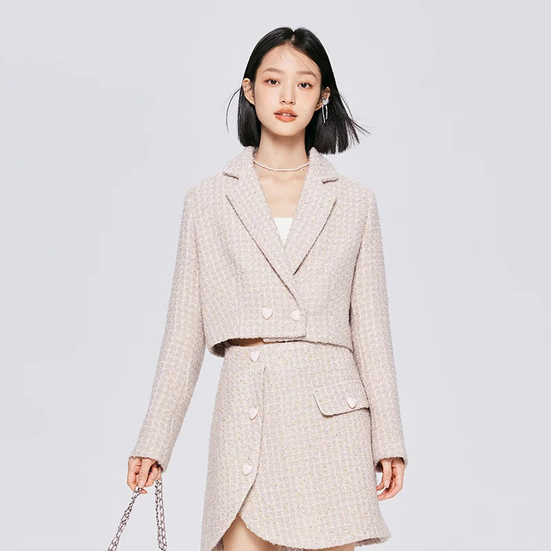 Semir Blazer Women Short Love Casual Suit 2022 Autumn New Texture Suit Sweet And Cool Style Women