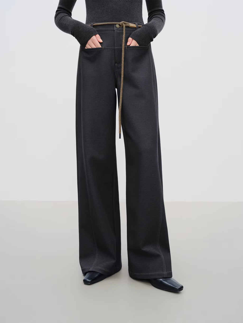 【Premium Series】Original Color Straight Wide-leg Brushed Jeans for Women Winter 2025 New Style Ins Simple Design All-match