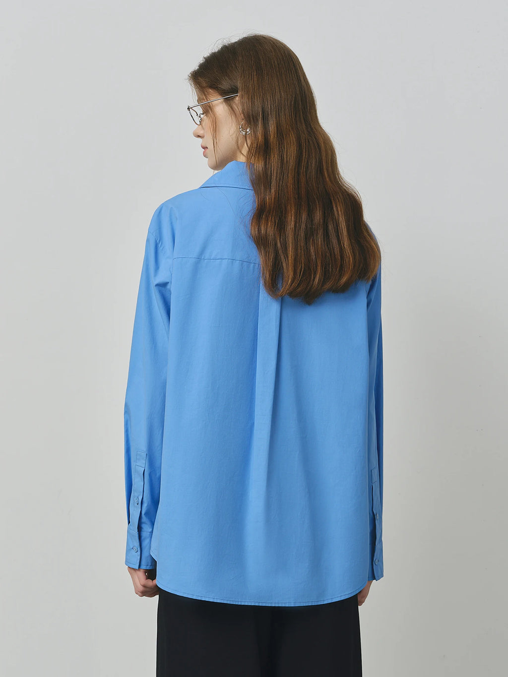 FSLE 2025 Women's Color Block False Two-Piece Shirt - Pullover Office Casual Blouse Autumn Loose Fit Top with Layered Design
