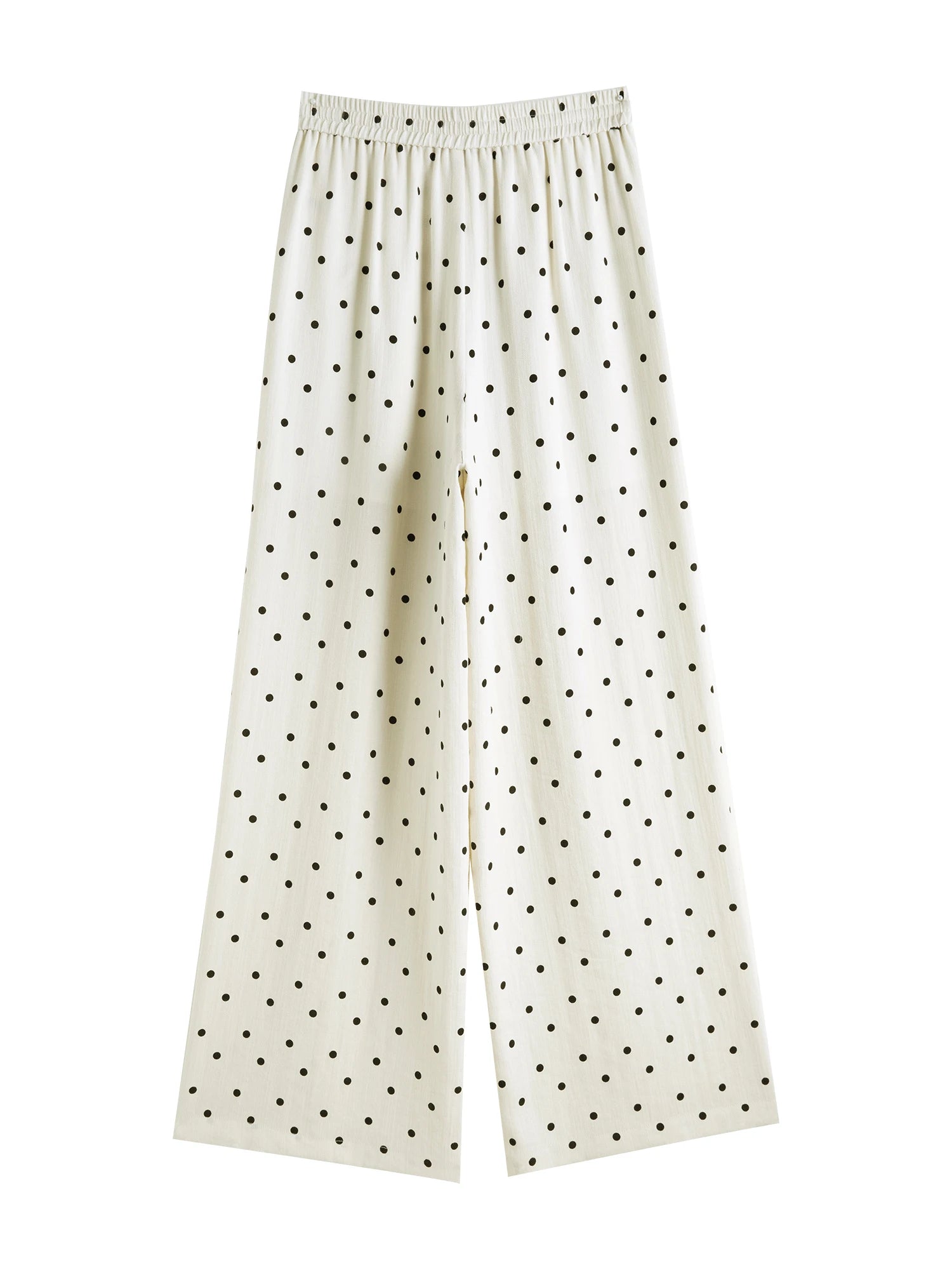 ZIQIAO Women 2025 Summer Vest+Pant Sets Holiday Style Polka Dot Camisole Tops Elastic Waist Casual Long Trousers