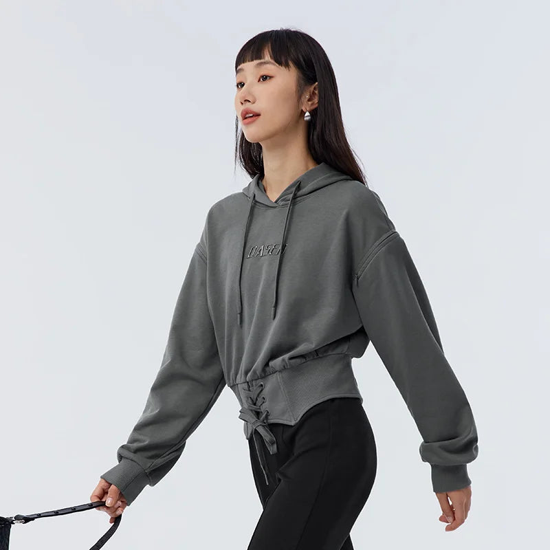 Semir 2023 Women Sweater Spring New Short Fishbone Waist Loose Top Sweet  Cool Off-the-shoulder Sweater for Women