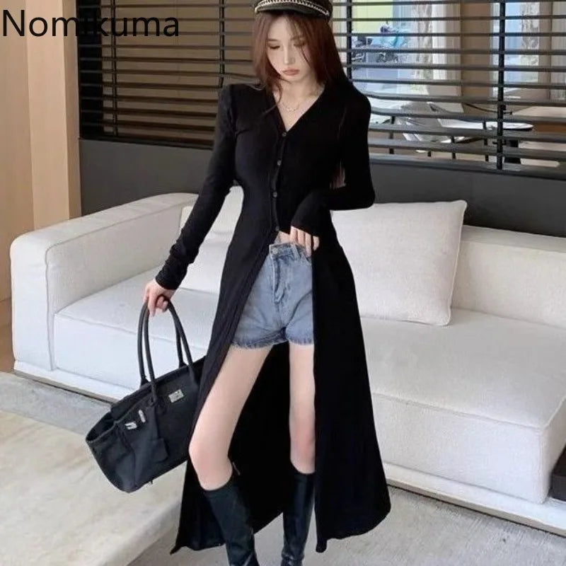 Black Long Sleeve Shirts for Women Camisas De Mujer 2024 Streetwear Fashion Korean Blouses Casual Slim Fit Long Y2k Tops 27u648