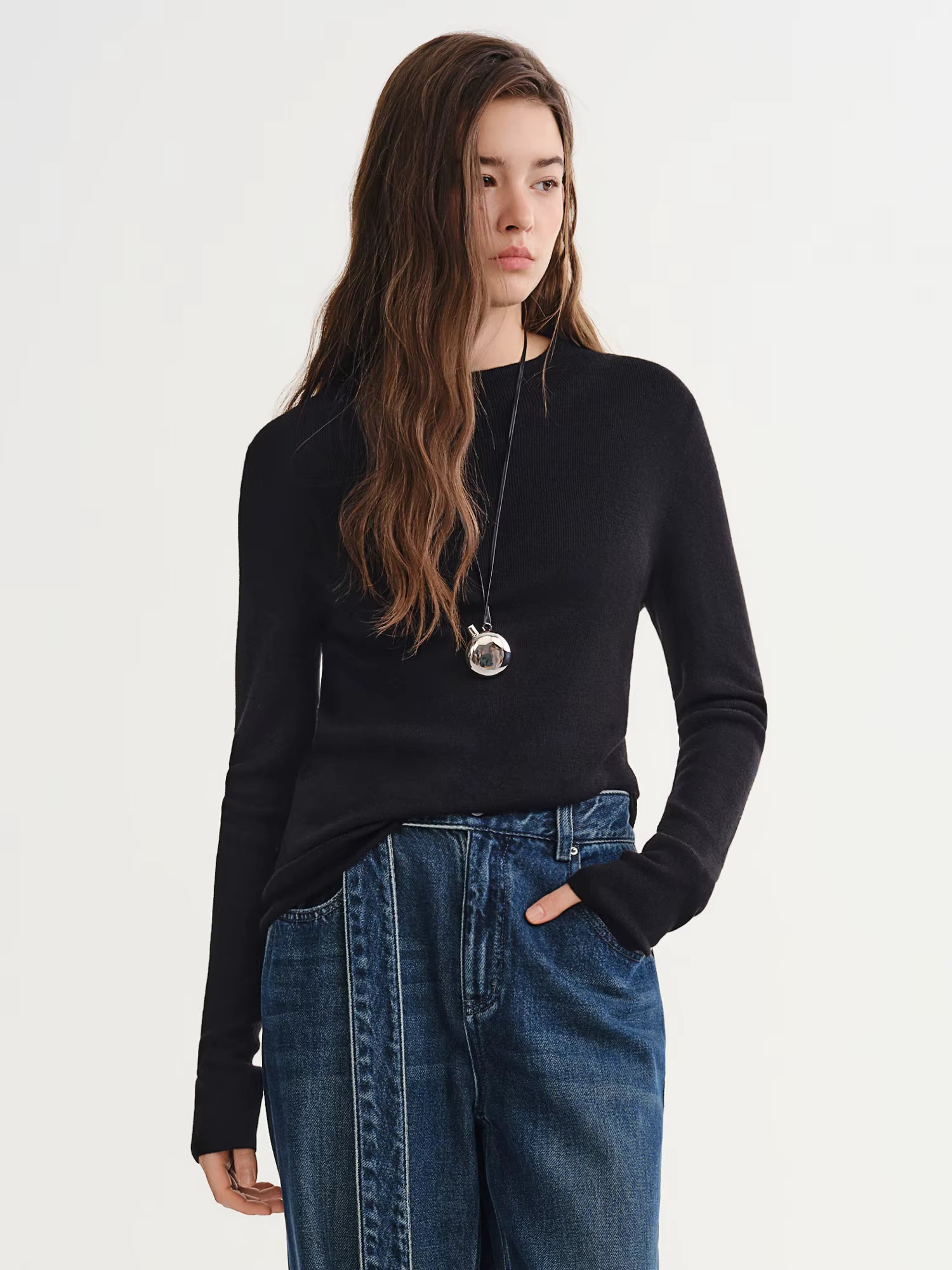 Women's Thermal Wool Blend T-Shirt 2025 Winter Warm Long Sleeve Knitted Base Layer Top Multi-Color Casual Comfortable