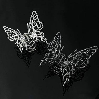 Butterfly Hair Clip Bright Silver Cross Geometric Hairpin Rose Flower Hair Claw Woman Girls Styling Barrette Headdress