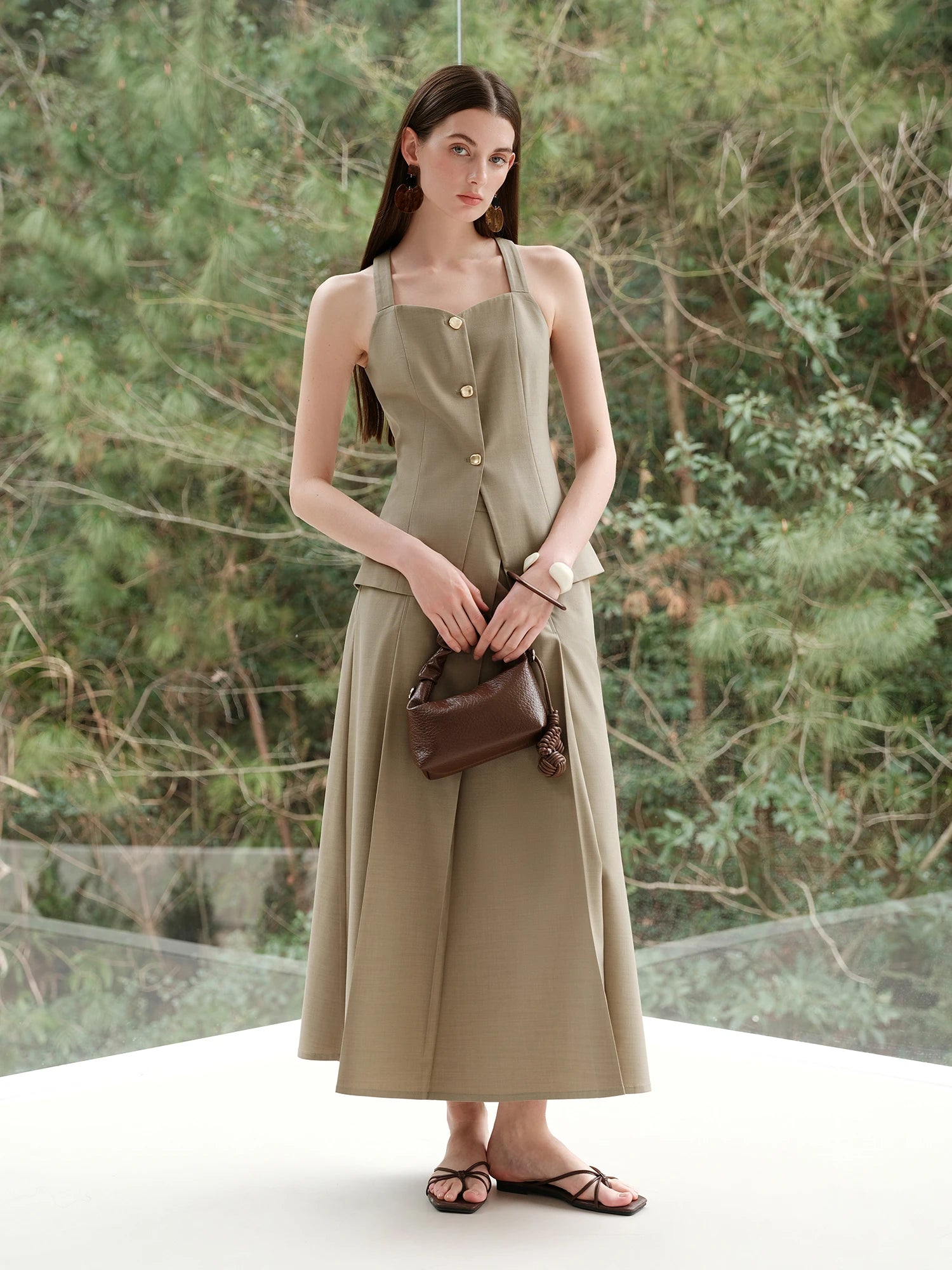 FSLE 【Premium Series】MInimalism Old Money Style Vest Top Skirt Set For Women 2025 Summer New Arrival Office Lady Chic Suit