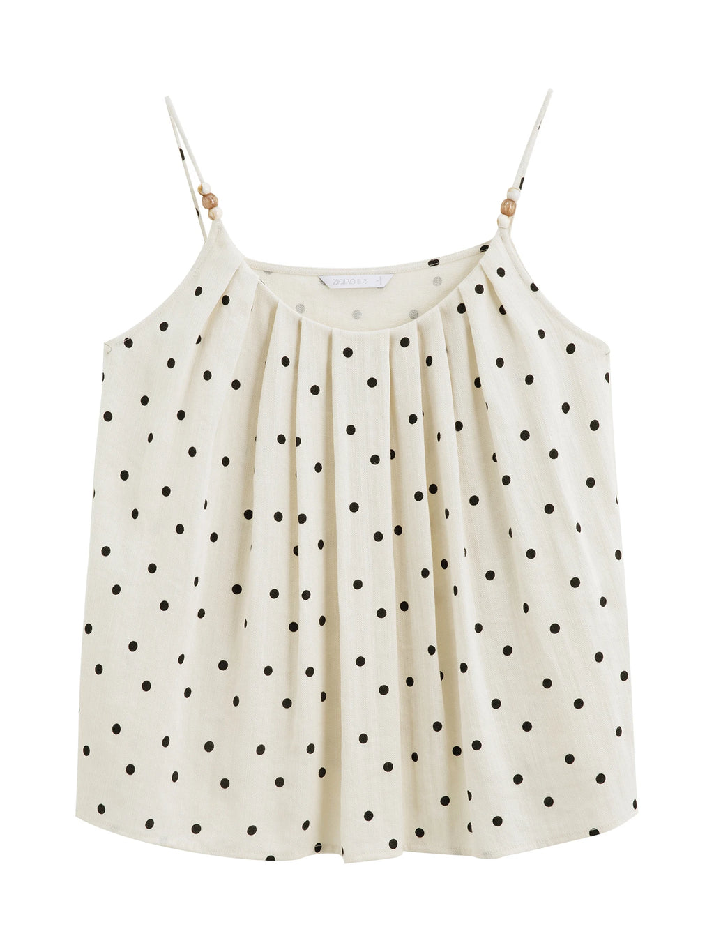 ZIQIAO Women 2025 Summer Vest+Pant Sets Holiday Style Polka Dot Camisole Tops Elastic Waist Casual Long Trousers