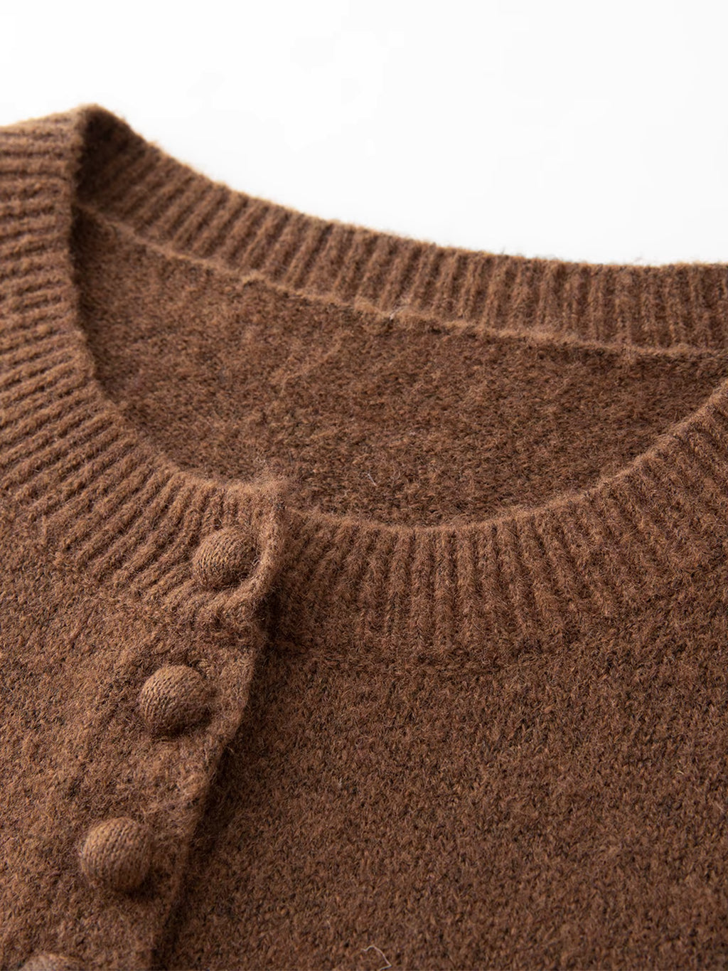 Autumn French Retro Round Neck Wool Blend Knit Cardigan Women 2025 Winter New Arrival Versatile Open Front Coatigan Chic