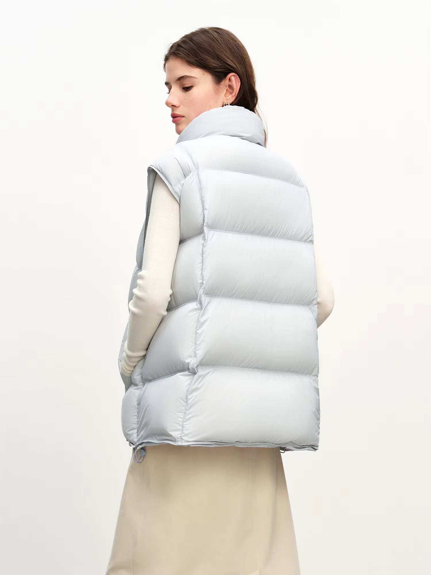 Winter 2025 Women's Korean Style Stand Collar Puffer Vest - Lightweight Down-Free Design Oversized Cloud-Like Fit Casual