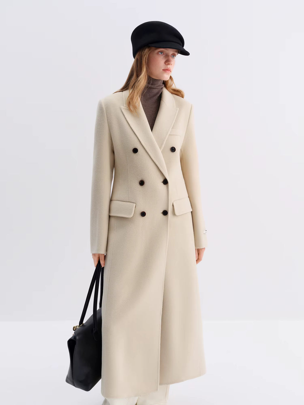 Women Tailored Coat with Double-Faced Tweed Oversized Flattering Silhouette Premium Wool Outerwear 2025 Winter New Arrival